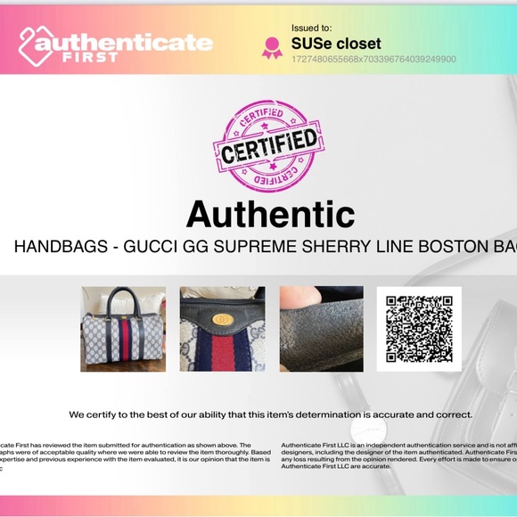 GUCCI Web Sherry Line Navy Boston Bag With Authenticity Cert - Picture 17 of 17